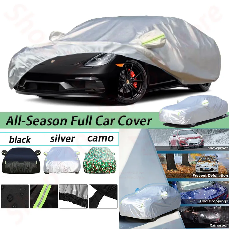 

Waterproof Cover Fit 1997-2024 Porsche 718 Boxster with Reflective Strip & Windproof Bands for Snow Rain Dust Hail Protection