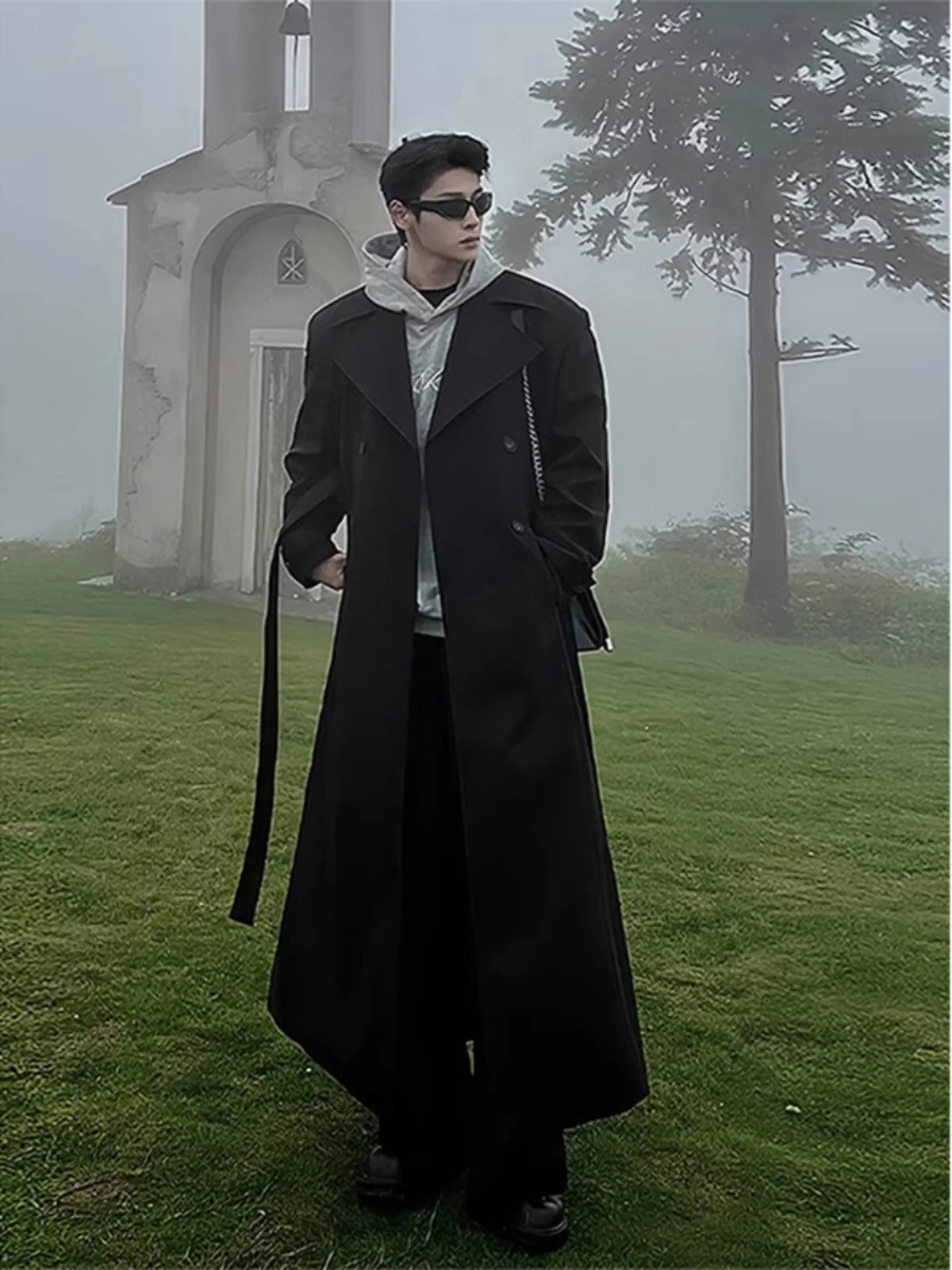 

Bla Briti Sle Woolen Coat Men's Mid-Length Autumn Winter High-End Korean Sle Knee-Length Windbreaker Suit Jaet