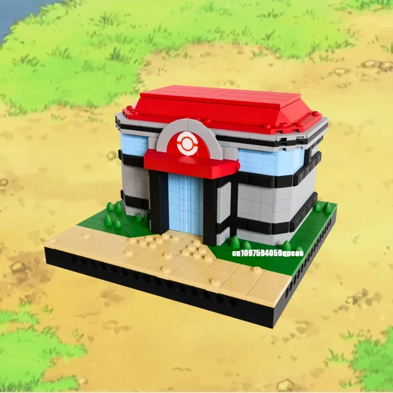 โมเดลตัวต่อพิคาชู ซีรีส์การ์ตูนยอดนิยมใหม่ ศูนย์ Pokmoned วิวถนน Moc แบบกำหนดเอง ไอเดียสร้างสรรค์ DIY ของเล่นเด็ก ของขวัญวันเกิด