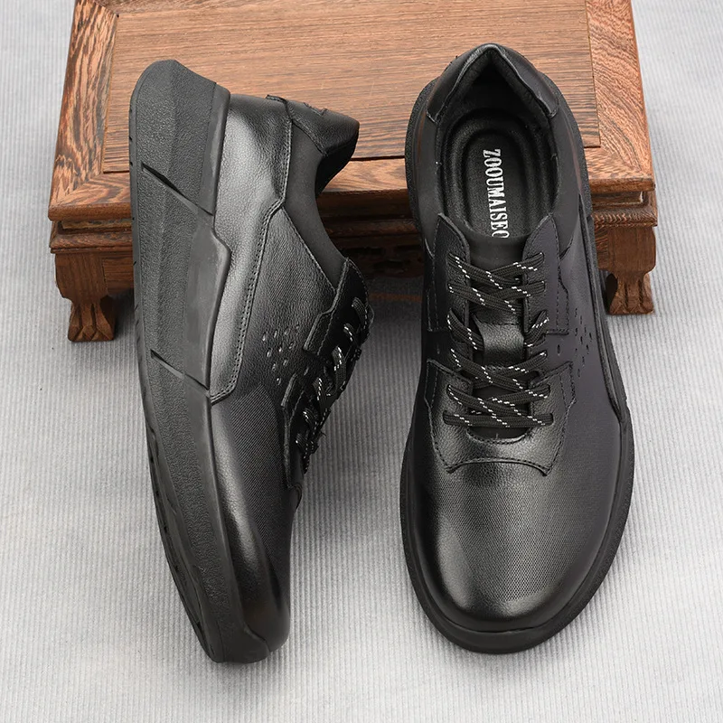 Fashionable genuine leather men's leather shoes casual comfortable breathable sports shoes lightweight men's shoes