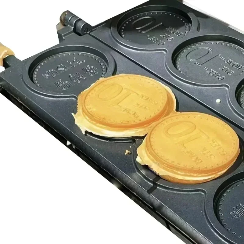 

Commercial Round maker Gold Coin Waffle Making Machine Hot sales