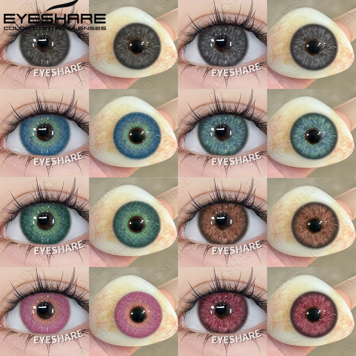 EYESHARE 1 Paar neue farbige Kontaktlinsen für Augen, blaue Schönheitsschüler, graue Augenlinsen, braune Augenkontaktlinsen, 6 Monate, grüne Linsen