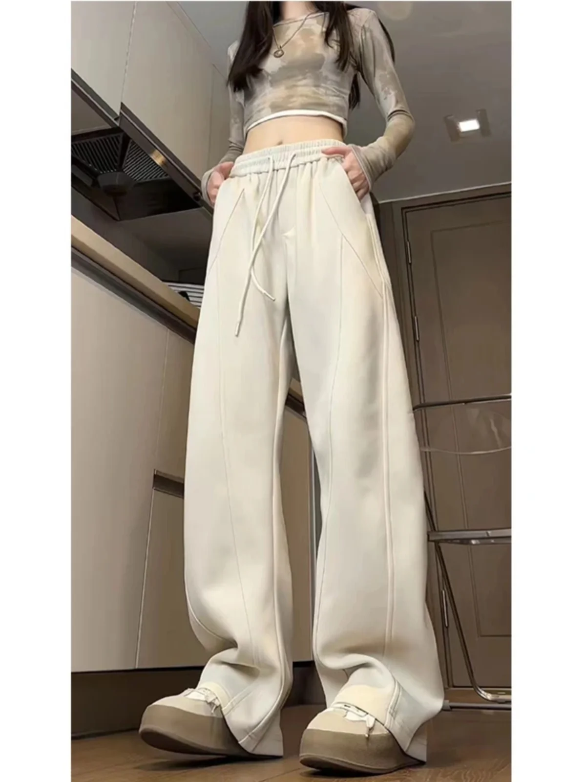 

Мужские прямые брюки Cleanfit для осени и зимы, плотные, струящиеся, повседневные, длинные, цвета хаки, спортивные штаны