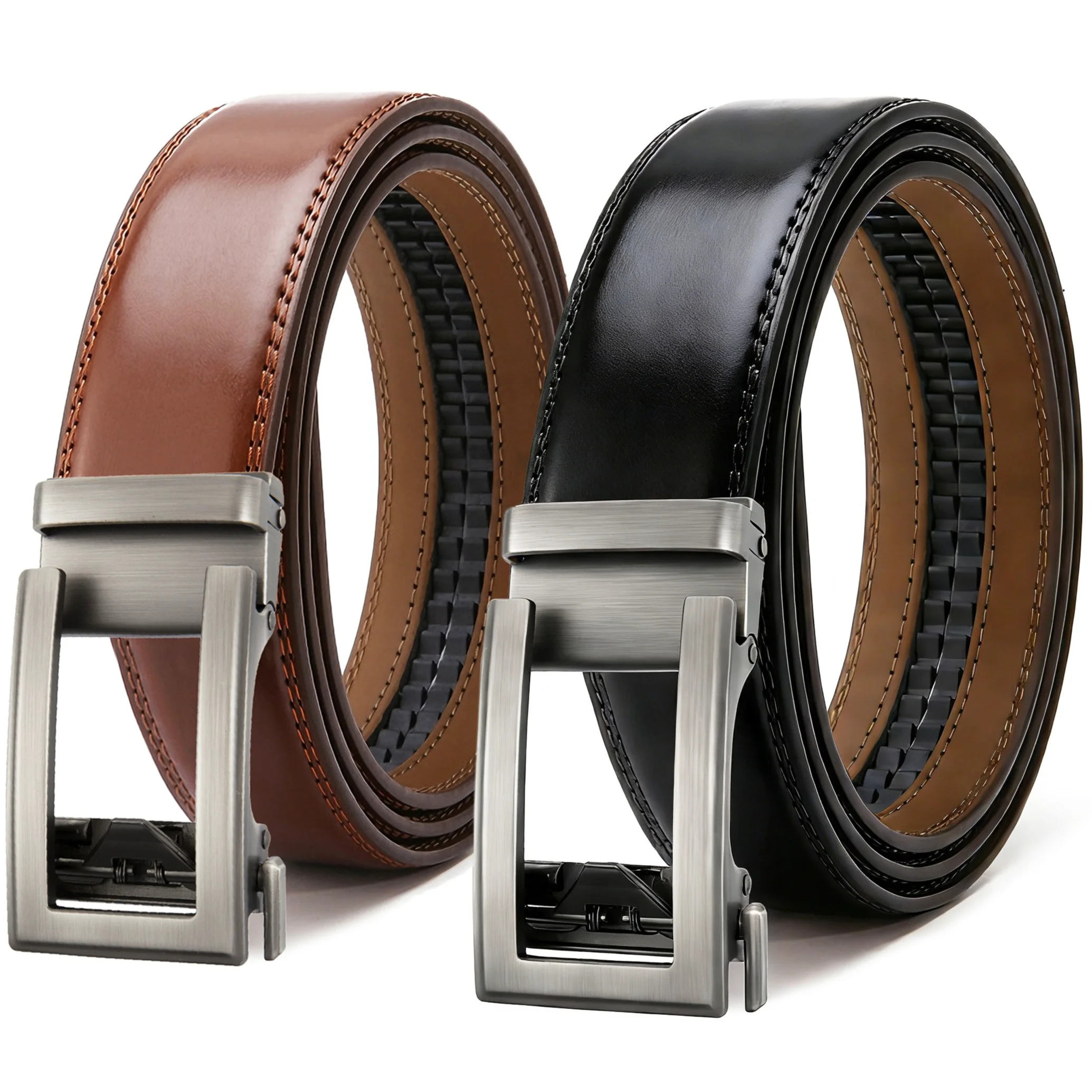 

Genuine Leather Belt for Men Durable Cowhide Alloy Automatic Buckle Stylish Designer Waistband Perfect for Business Daily Outfit