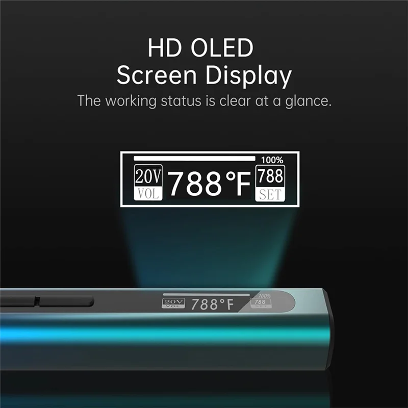 

A63K-Smart Portable Soldering Iron With USB-C Charging, With OLED Screen, Withpid Control, 180-100 Degree Fahrenheit, 65W 8S