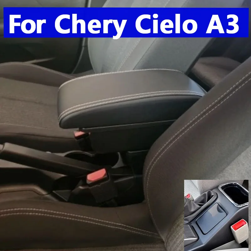 

Для Chery Cielo A3 M11 подлокотник, ящик для хранения центральной консоли с интерфейсом USB Cielo A3 M11, подлокотники для интерьера, автомобильные аксессуары