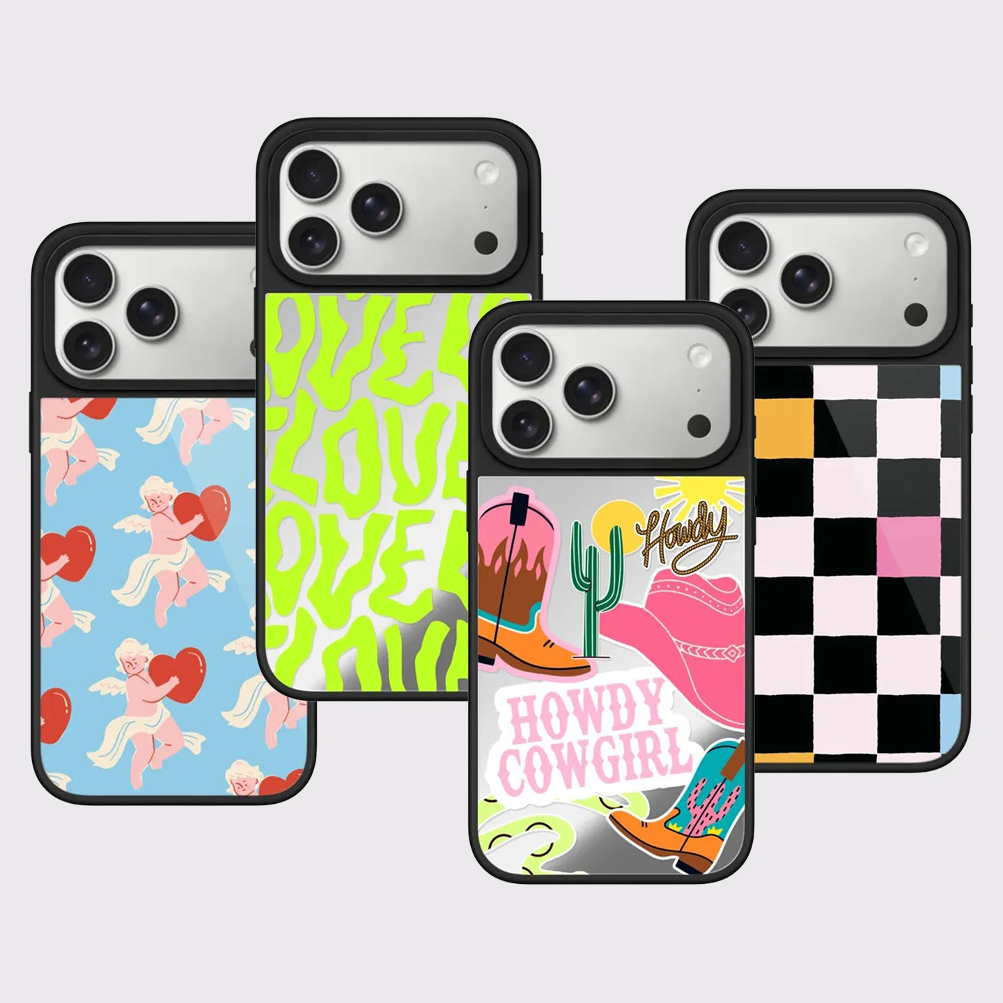 

Love Angel Mirror Surface Magnetic Phone Case Cover for IPhone 12 13 14 15 16 17 Pro Max Case for IPhone 17 Air