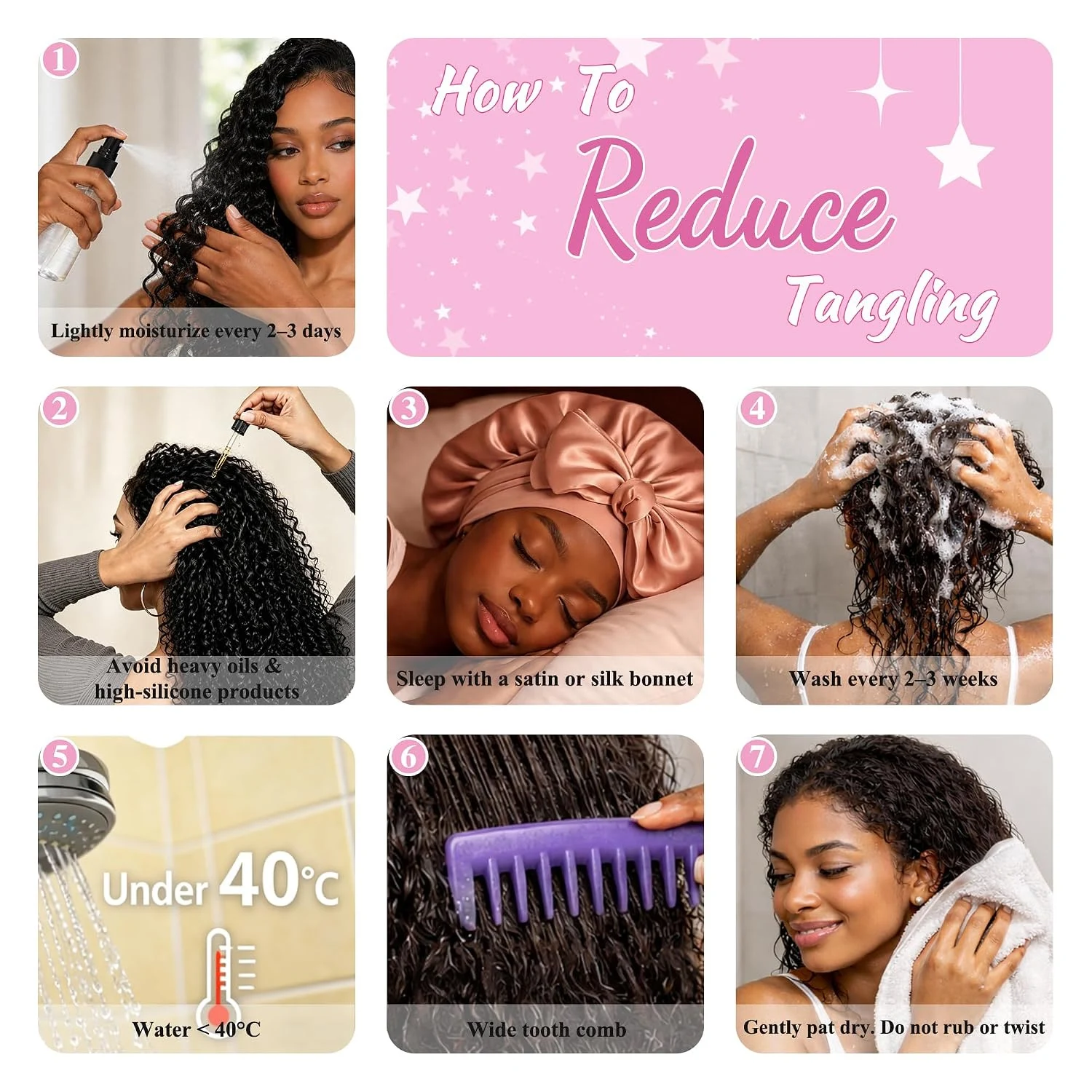 Natural Black Deep Wave Feather Crochet Human Hair Bundles 100% Human Hair Pre-Separated Knotless Feather Extension Invisible Boho Braid Hair Deep Curly Braiding Extensions Soft Real Human Hair Bulk for Women Ladies Various Fashion Braided Hairstyles - view 5