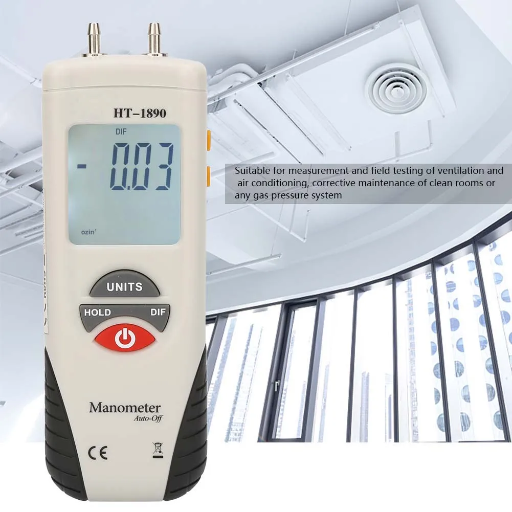 HT-1890 Digital Differential Pressure Tester with Linearity and Hysteresis Under 0.29% FSO for Reliable Field Accuracy
