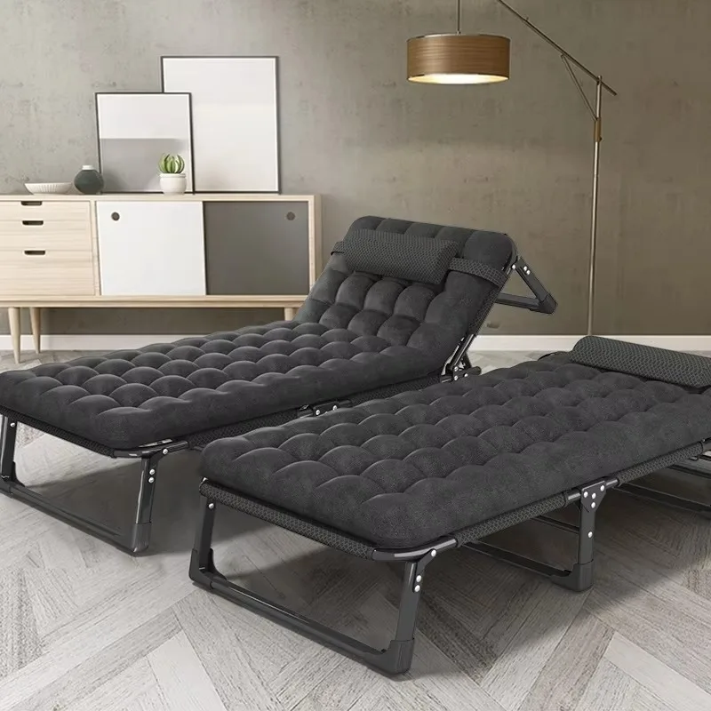Hot Sales Portable 3 Gears Adjustable Dual Purpose Canvas Metal Foldable Camping  Bed Cot   Sillas De Playa Lounge Chair كراسي