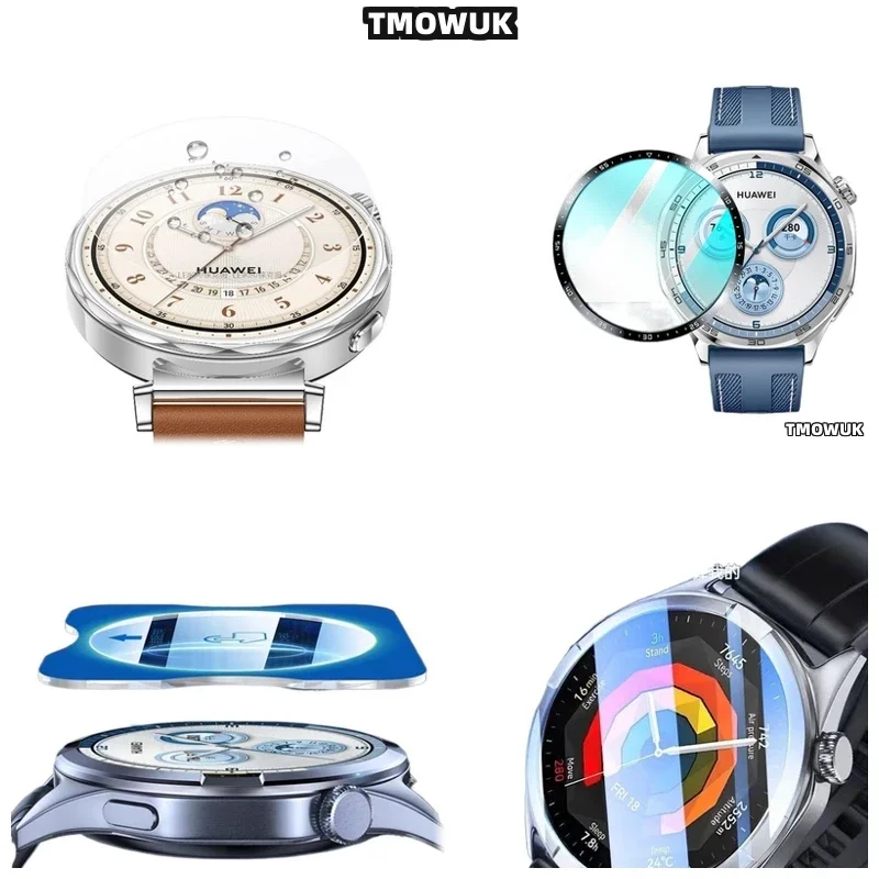 For Huawei Watch GT5 GT4 GT3 GT2 Pro GT - Ultra-Thin Tempered Shield, HD Anti-Scratch Privacy Protector, One-Click Suction Handl