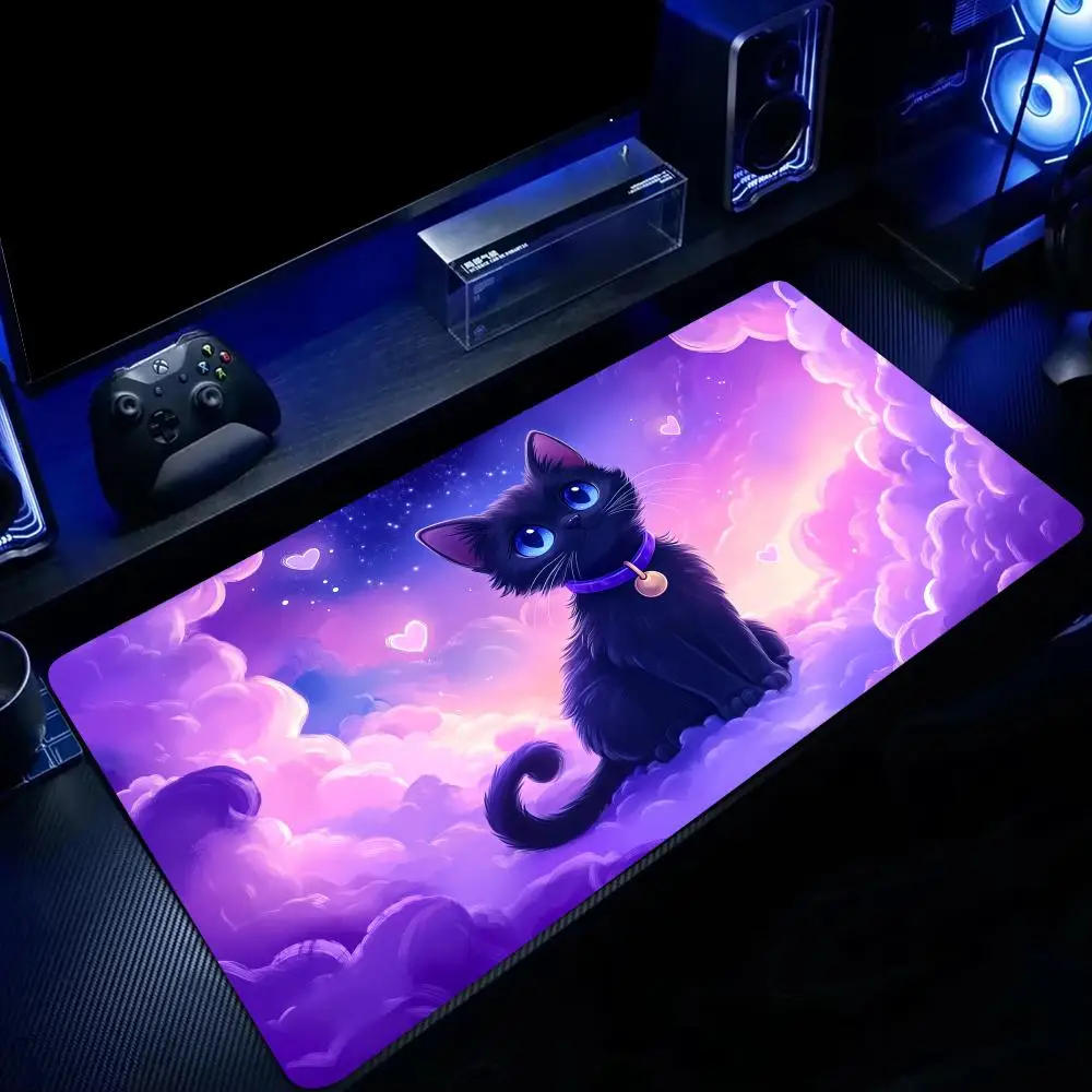 Cute starry sky cat anime Mouse Pad Large Computer Office Game Table Mats Rubber Anti-slip XXL Mouse Mat HDP Long Desk Pads