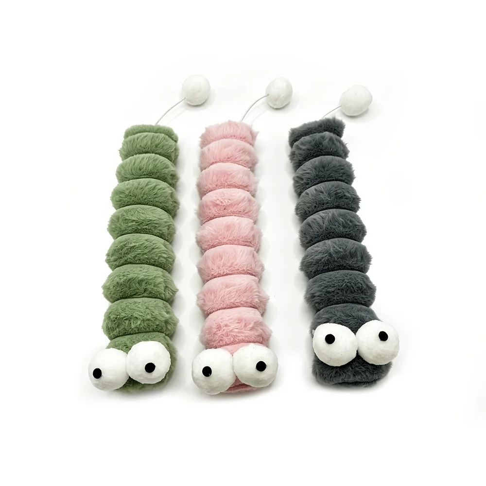 Cute Caterpillar Cat Toy,with Spherical Play Stick,Interactive Boredom Relief Kitten Chewing Toy,Interactive Indoor Play Toy