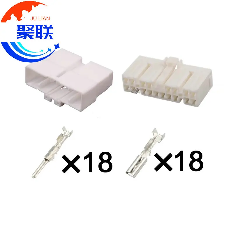 1Set 18Pin MG641077 MG651074 Auto Power Amplifier Host Electric Plug AC Assembly Car Plastic Housing Socket For Toyota Lexus
