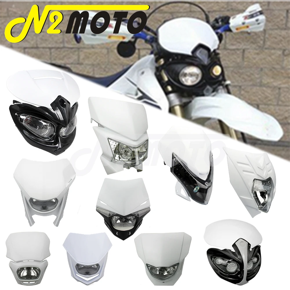 Dirt Bike MX Enduro Head Light For Kawasaki KX KLX KLR KLE ZZR KDX Honda Yamaha YZ Suzuki RM RMZ WR Off Road Front Headlight