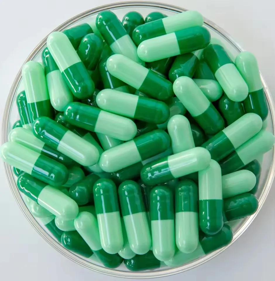 1,000PCS! 0# Medicine Empty Capsule!Green Light Green Empty Gelatin Capsule Pill size 0,Empty Gel Capsule,Joined seperate