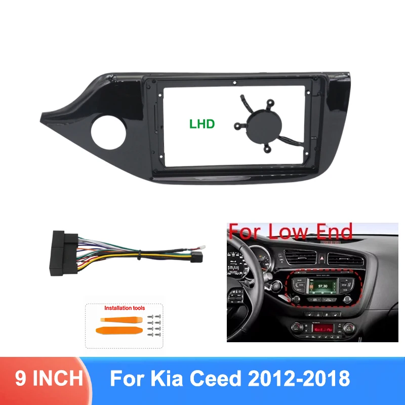 9 Inch Stereo Panel Kit For Kia Ceed 2012-2018 LHD RHD Wiring Harness Optional