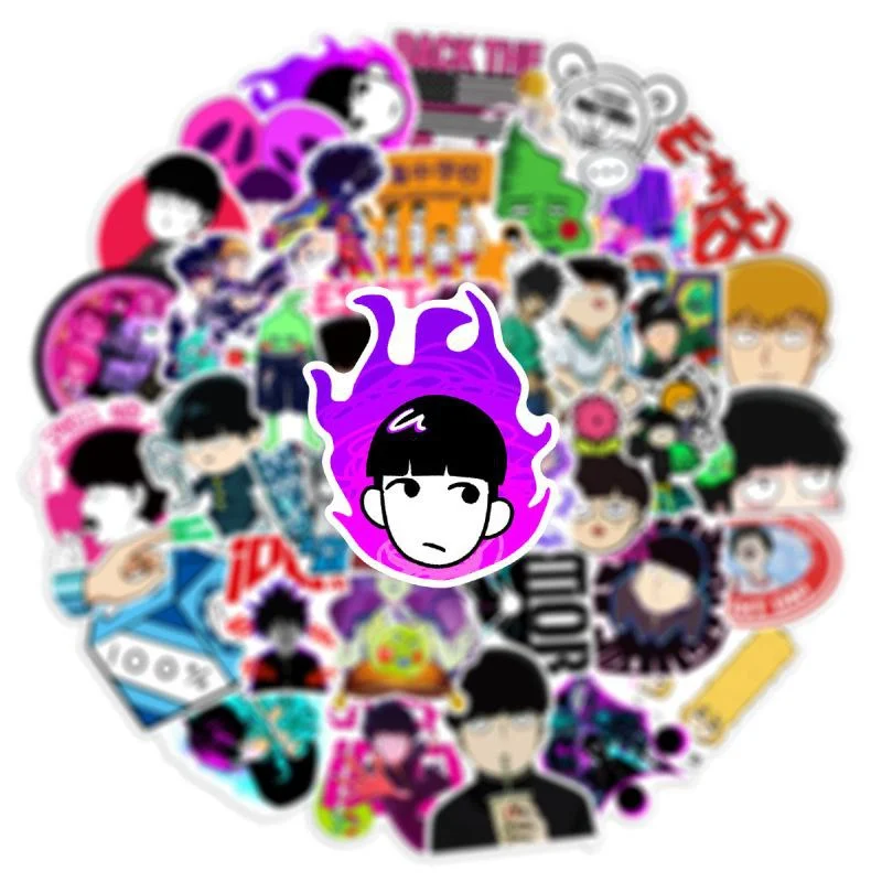 10/30/50Pcs 애니메이션 Mob Psycho 100 낙서 방수 스티커 기타 유리 수하물 스케이트 보드 냉장고 만화 DIY 데칼