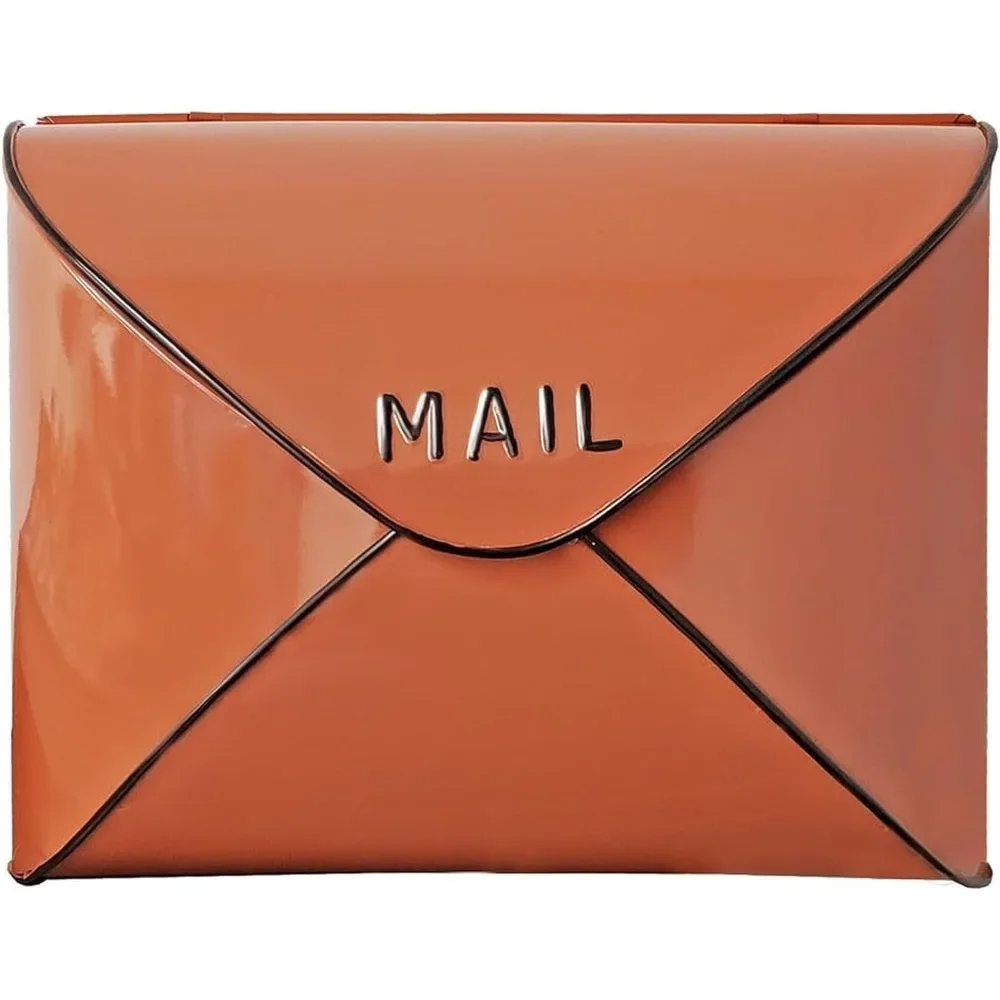 

Durable Terracotta Envelope Wall Mount Mailbox with Maximum Rust Protection for Outdoor Use