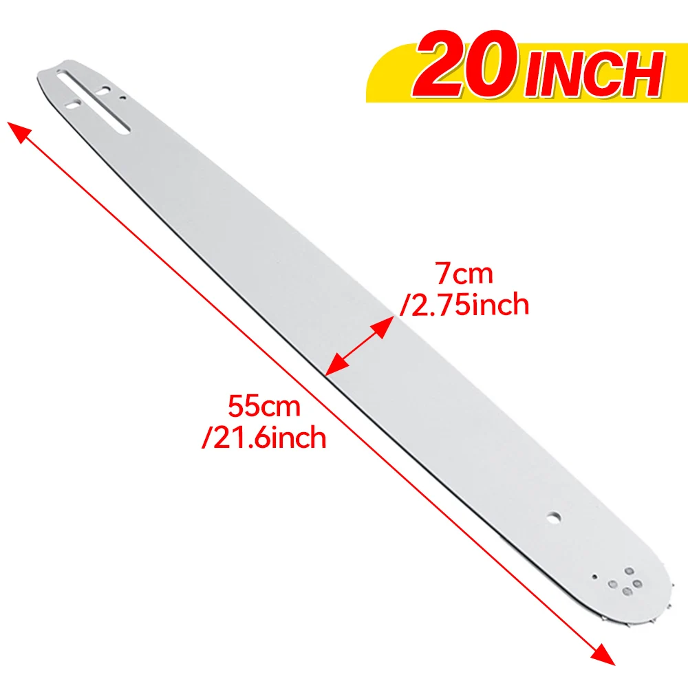 20 Inch Chainsaw Guide Bar with 1/2/3Pcs Saw Chain 3/8 76DL 63