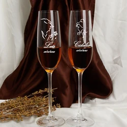 Custom Mr. And Mrs. Toasting Glasses Wedding Flutes-Etched Wine Glasses Party Decoration mariage Champagne Glass