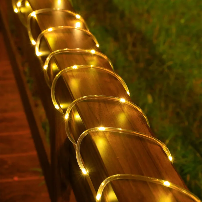 

Solar LED Rope Lights Fairy Tube Light String Outdoor Waterproof Lawn Lamps 8 Mode For Home Garden Patio Wedding Decor