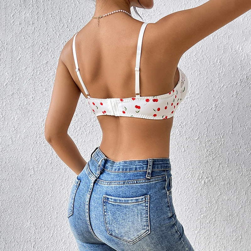 2025 Summer Sexy Bra for Women New Arrival Seamless Printed Romantic Lingerie Lace Patchwork White Exotic Bra