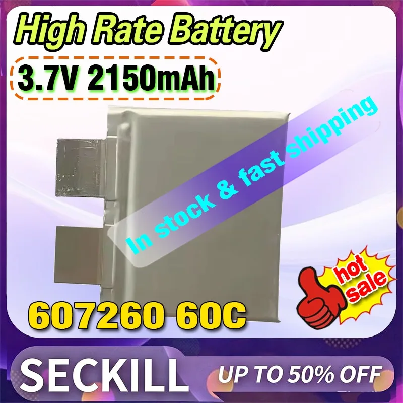 

607260 60C 3.7V High Rate Battery Model Toy Battery Spot Welding Machine Built-in Battery Core