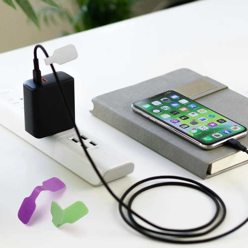 

24pcs Waterproof Self Adhesive Cable Labels Reusable Nylon Desktop Cable Organizer Durable Rainbow Color Wire Cord Tags