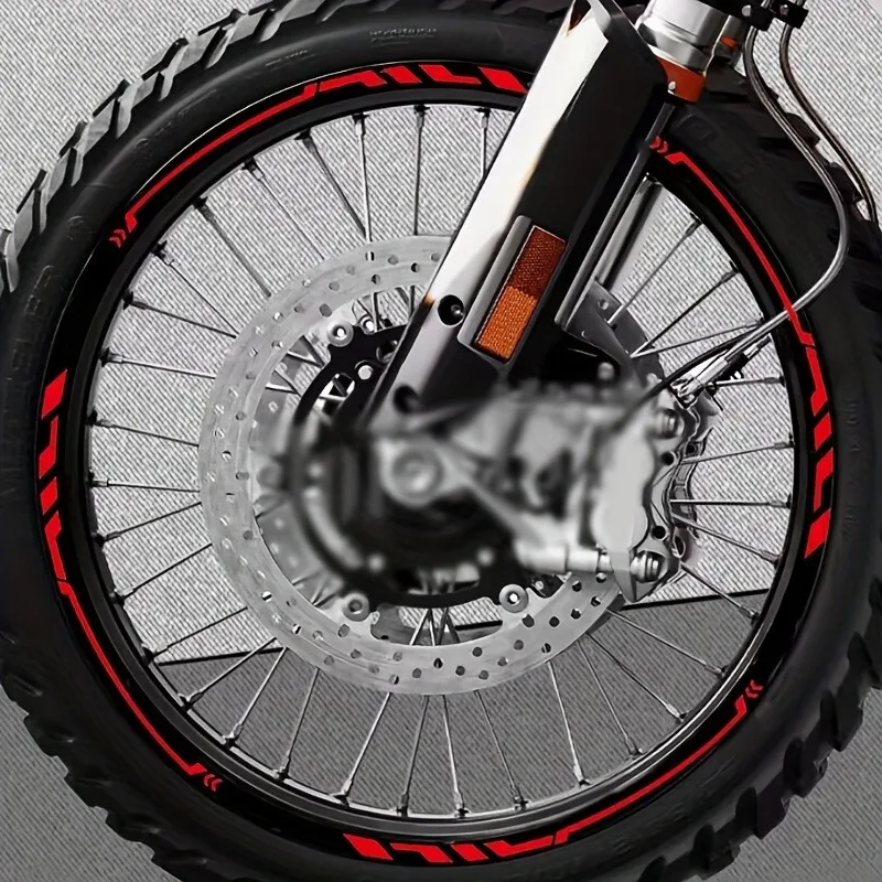 16pcs Sporty Reflective Hub Stickers - Durable PVC, Ideal for Cars & Motorcycles - Enhance Visibility & Style with Red, Grey