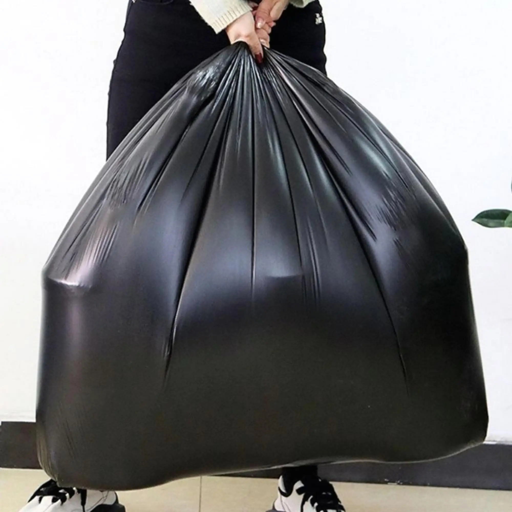 50PCS Heavy Duty 45 Gallon Black Trash Bags - 1.9MIL, Large 35x39.4 for lawn , Leaf & Commercial Use