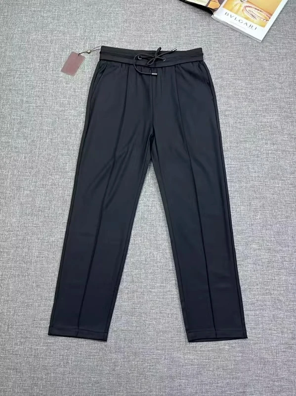 European and American LP Italian old money style light luxury 25 summer Tencel linen elastic waist straight casual pants