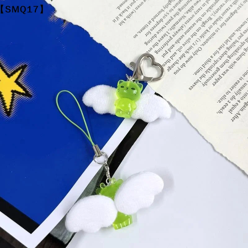 Cute Luminous Alien Cat Keychain Resin Mobile Phone Pendant Bag Charm Backpacks Purses Pendant Party Gift【SMQ】