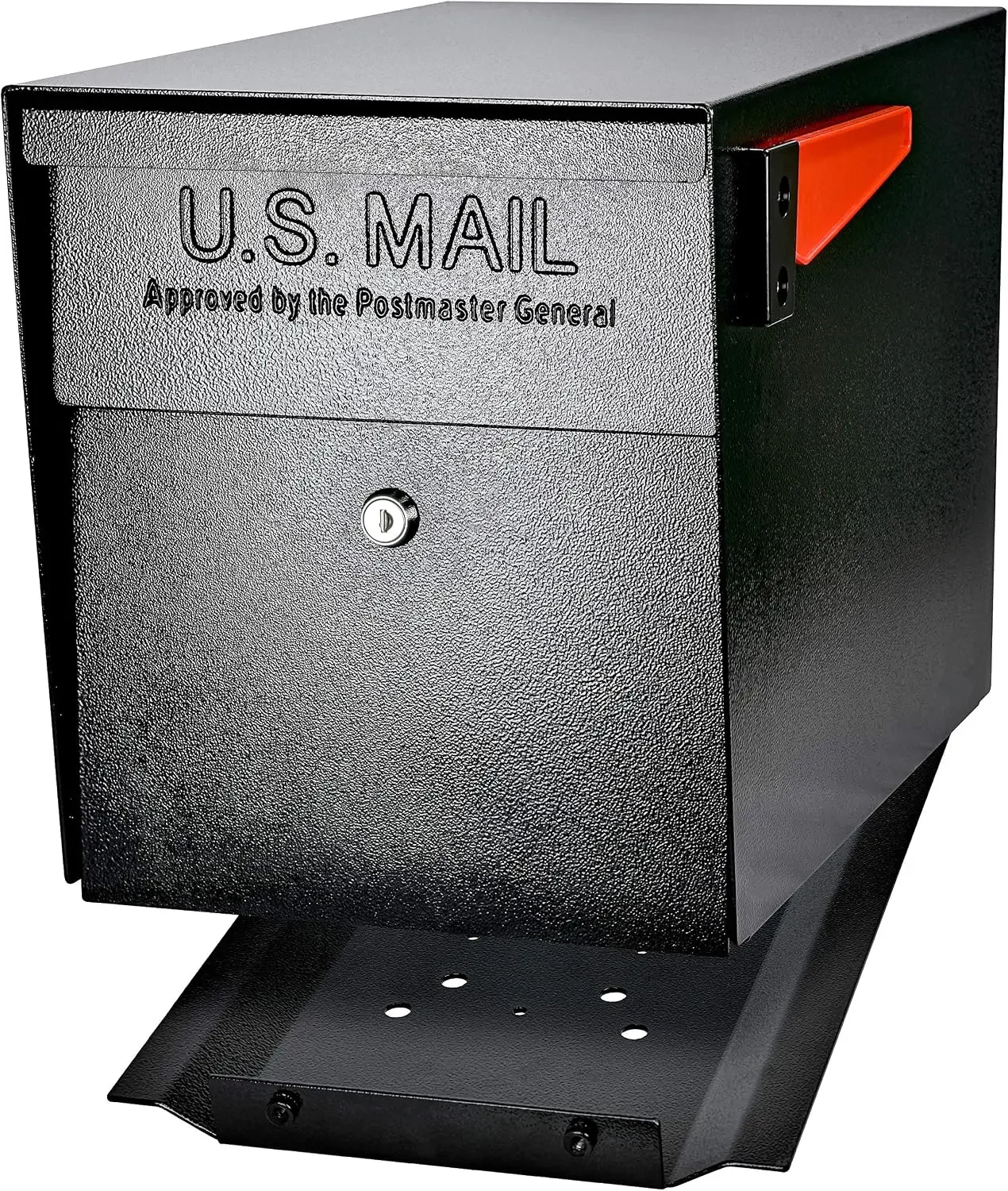 Large Capacity Locking Curbside Post Mount Mailbox, USPS Approved | Patented anti-pry lock, holds weeks of mail, fixed anti-fish