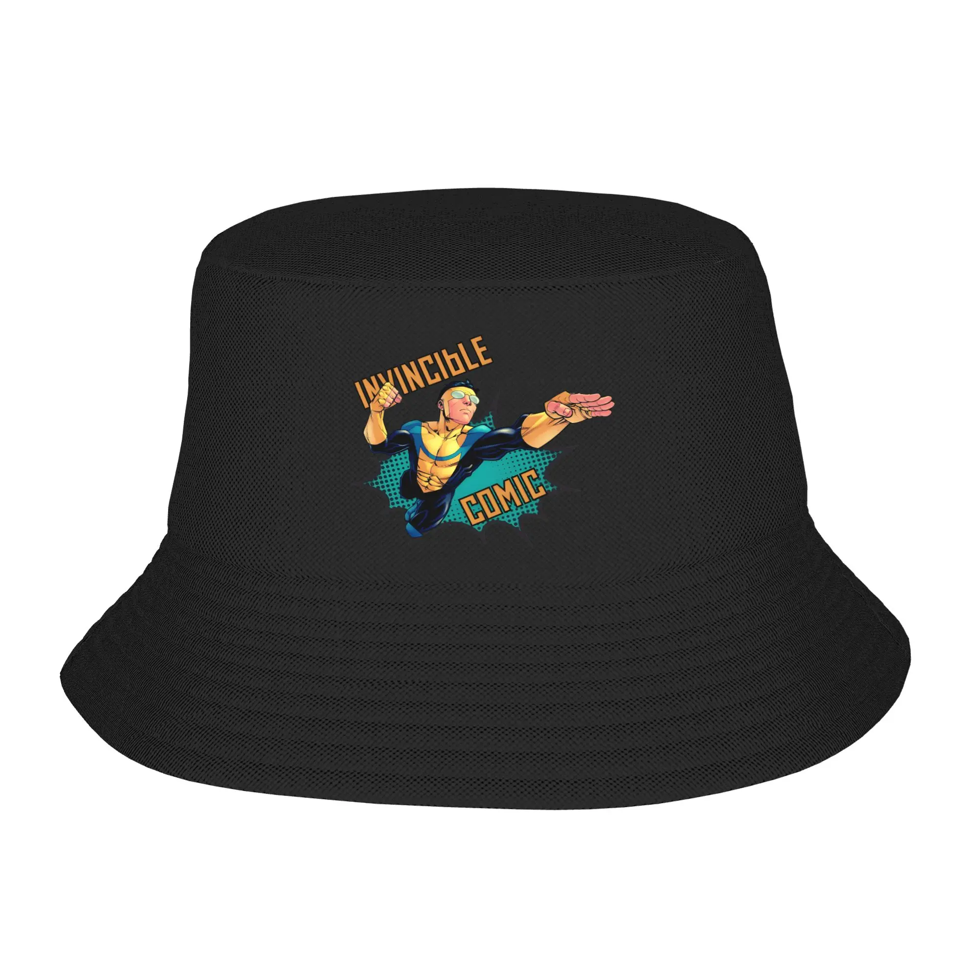 Style Invincible Comic Animated Bucket Hats Women Foldable  Fishing Hat Vocation Getaway Headwear Bob Hat