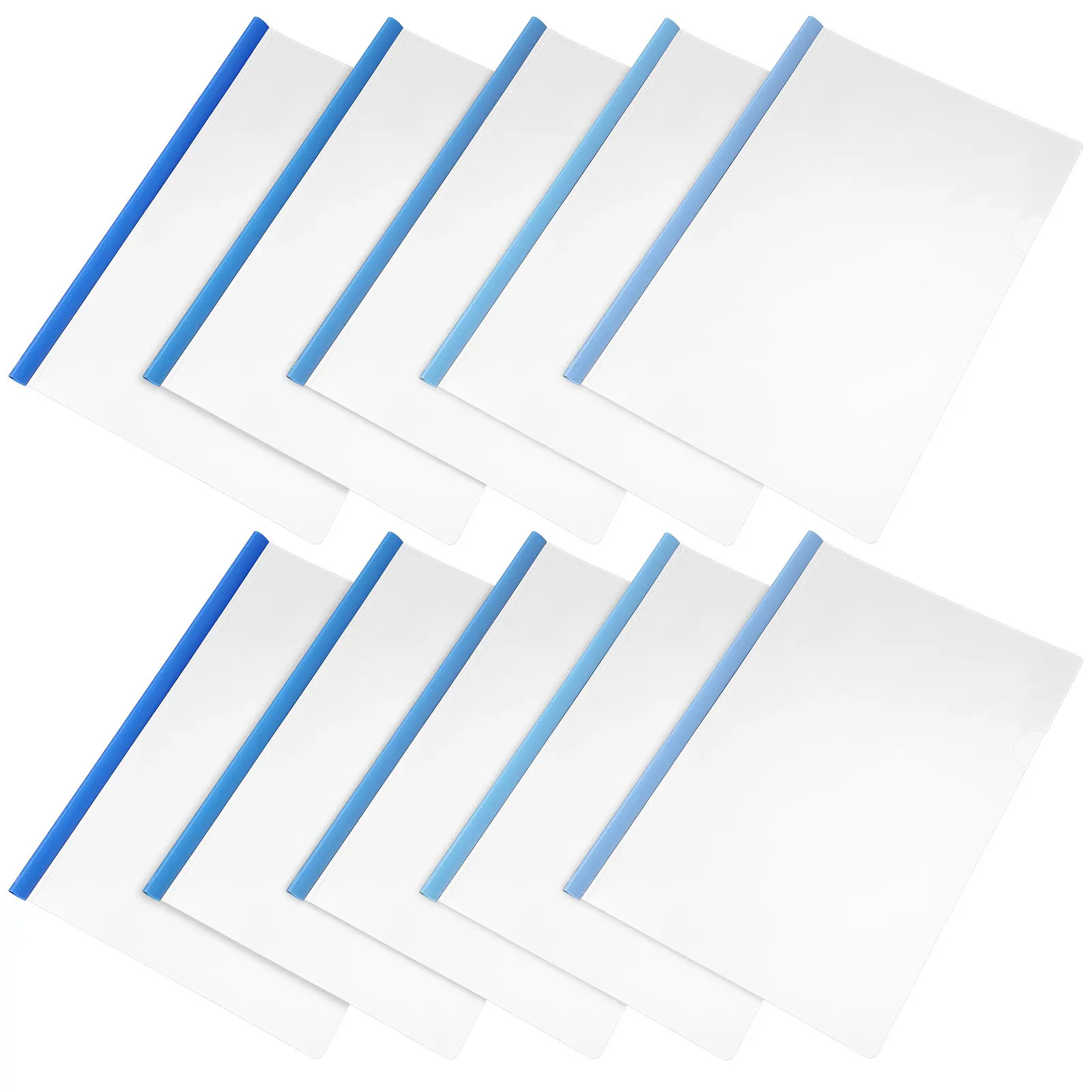 

10pcs Slide Binder A4 Plastic Report Covers 60 Sheet Capacity Clear Folder For School Office Portfolio Filing