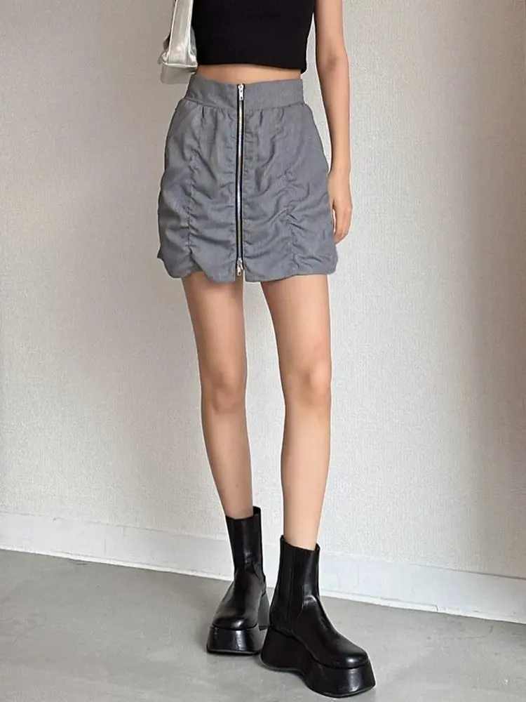 Primavera Verão 2025 Saia  de Cintura Alta em Linha A Fena Casual Sexy com Alças Saia de Fibra de Poliéster Estilo de...