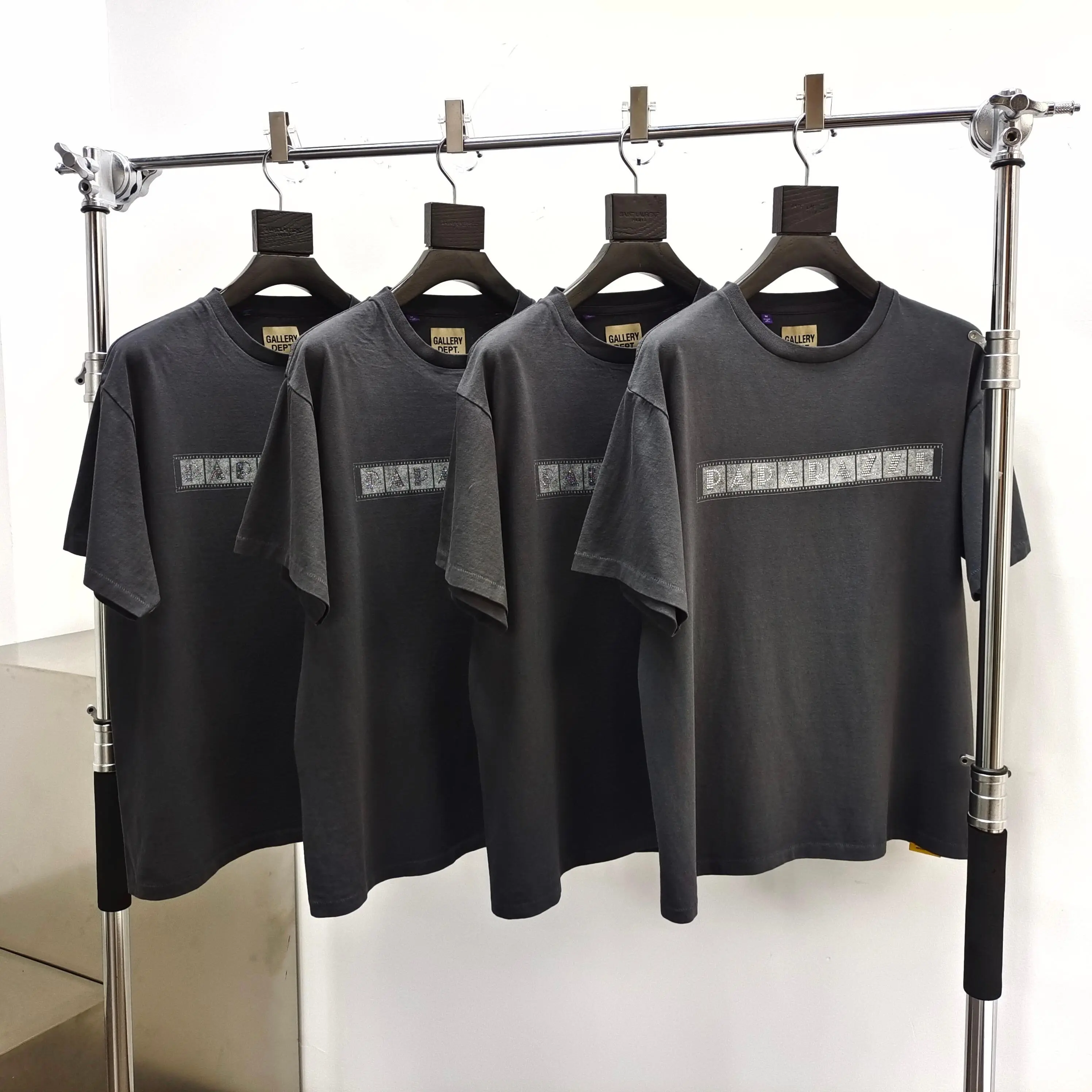Gallery Dept Film Diamond Alphabet Washed Black Short Sleeve Tee
