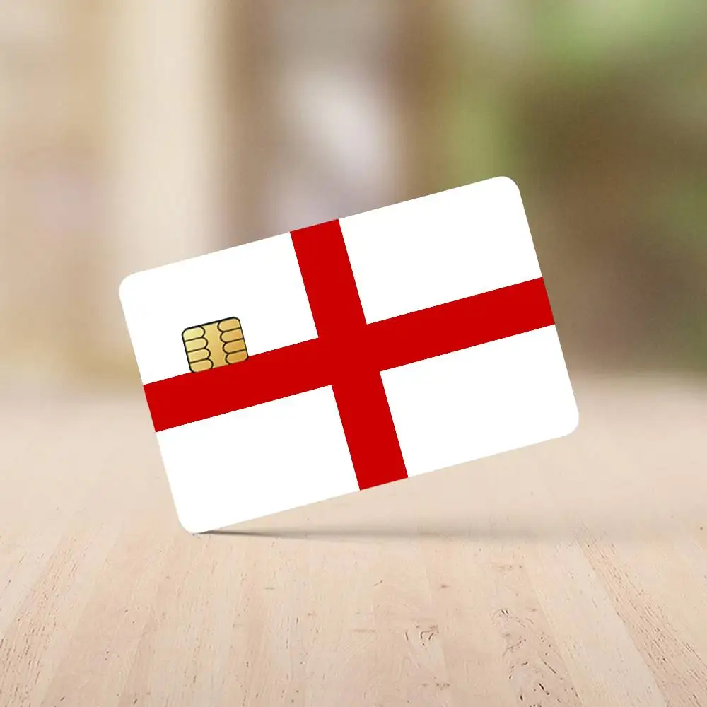 ملصقات بطاقات الائتمان من فليج ريد كروس إنجلترا لحماية ديكور الخصم البنك 4 قطع مضادة للخدش ومقاومة للماء