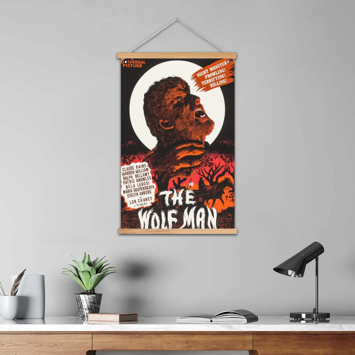 the wolfman Framed Wall Painting Canvas Art Poster and Wall Art,  Modern Family Bedroom Decor,Decorative painting