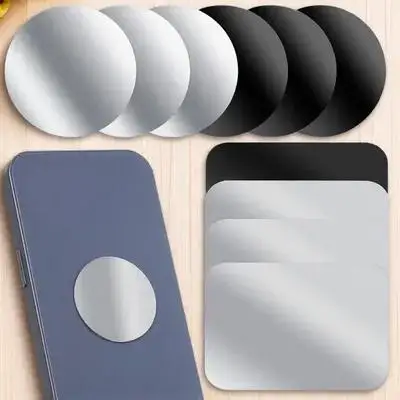 

12Pcs Round Rectangle Metal Plates Adhesive Mobile Phone Car Holder Mount Universal Cellphone Plate Sticker Metal Plate