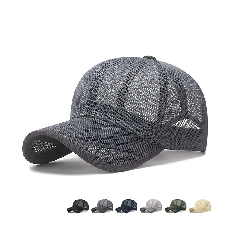 Summer New Hollow Brim Breathable Mesh Quick-Drying Sun Hat Men's And Women's Outdoor Travel Sunshade Sunscreen Duck Tongue Hat