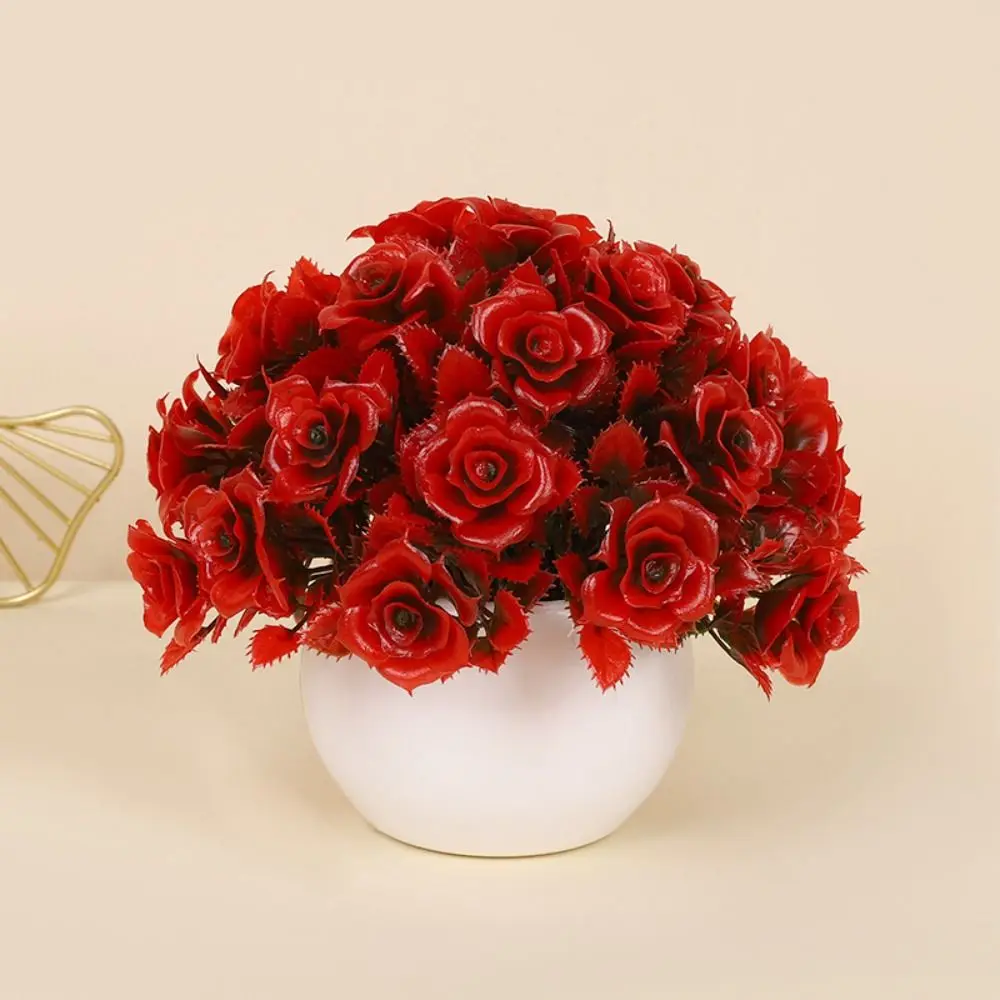 มินิประดิษฐ์ผลไม้กระถางพลาสติกสมจริงผลไม้ขนาดเล็กต้นไม้กระถางเชอร์รี่สีส้มจําลองพืชบอนไซ