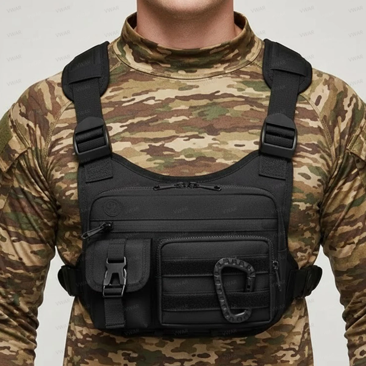 Outdoor Chest Bag Camping Front Chest Vest Backpack Running Bag Hunting Vest Outdoor Rig Sports Travel Training Fanny Pack