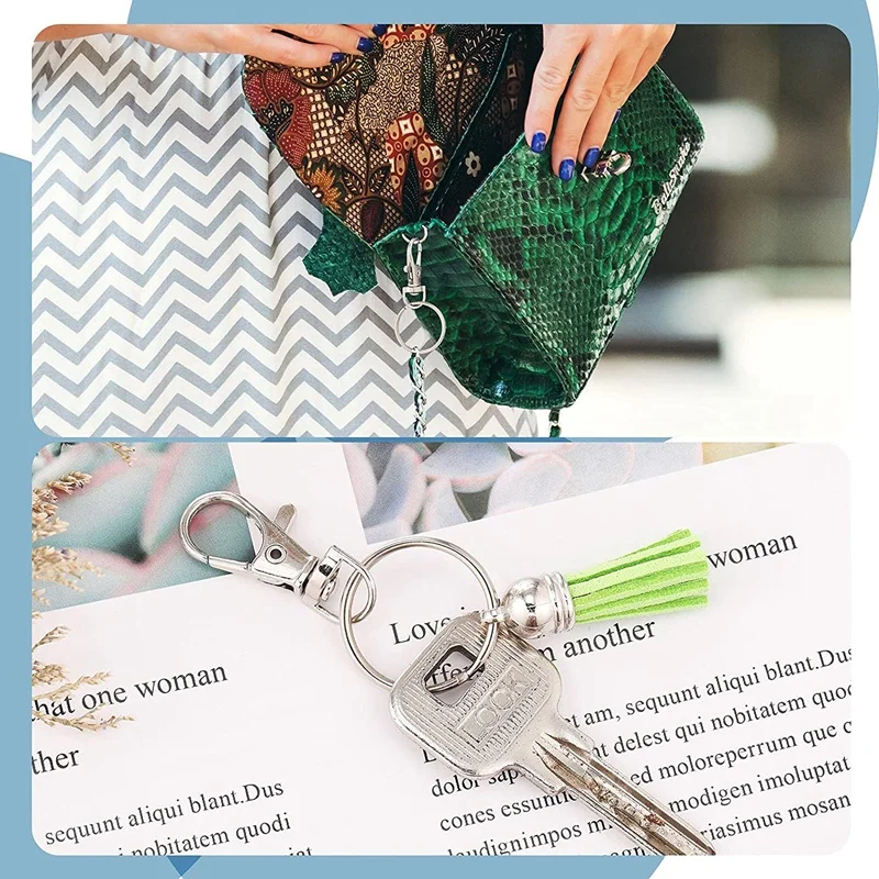 70 Pcs Swivel Lanyard Snap Hook With Key Rings Keychain Metal Swivel Clasps Spring Clip Snap Hook Lobster Clasp