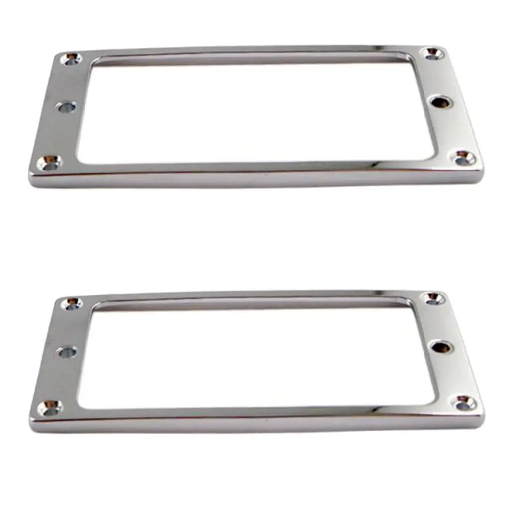 2 Pieces Electric Guitar Pickup Flat Base 4x4mm Metal Replacement Mounting Inside Frame Guitar Pickup Frame