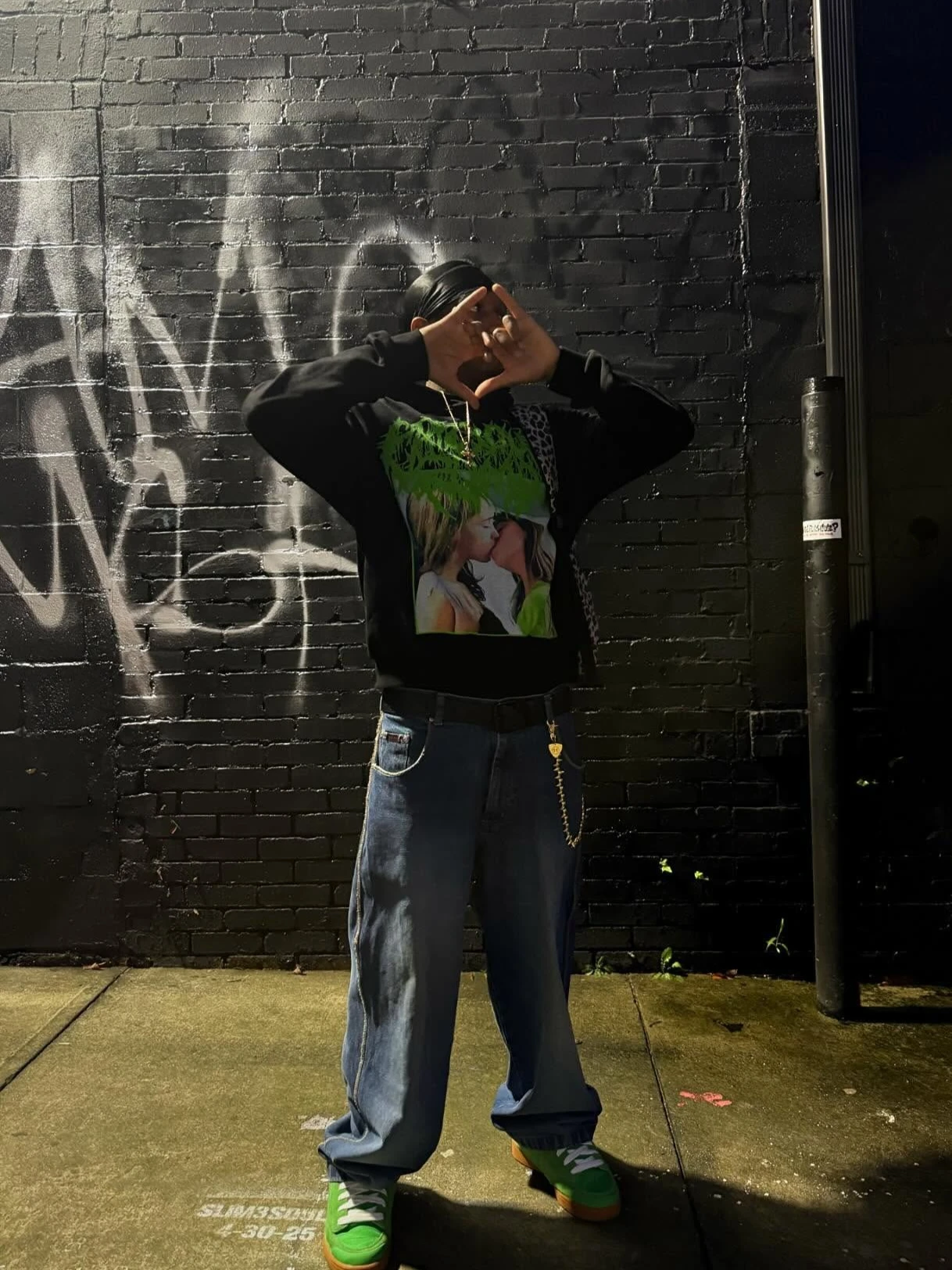 Harajuku Drolandmiller Groene Kus Hoodies Vrouwen Gothic Punk Streetwear Grunge Sweatshirt Oversized Hip Hop Hoodie Y2k Kleding