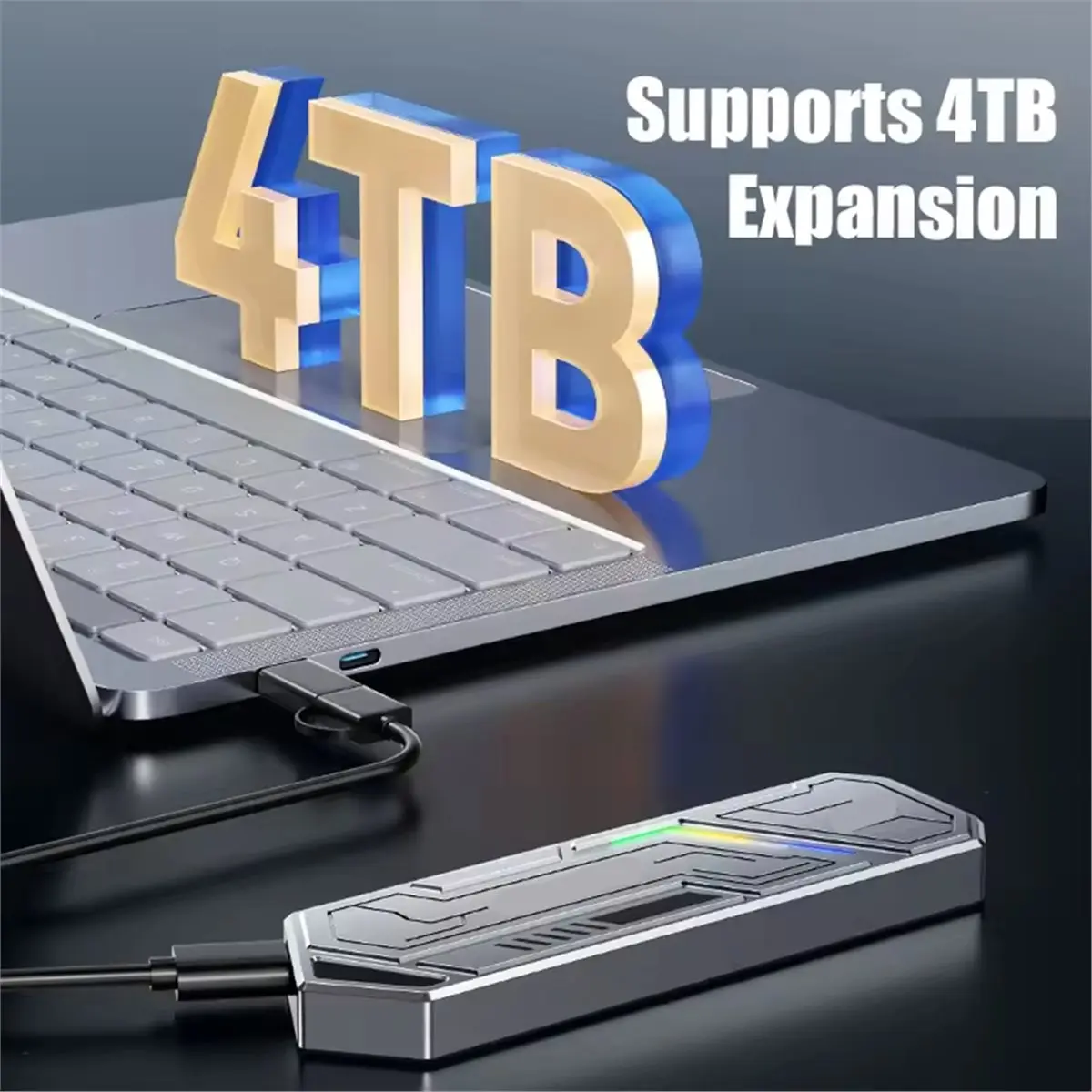 SWXF M.2 NVMe SSD Enclosure Adapter USB 3.2 Gen2 10Gbps USB-C Portable External Case Hard Drive Enclosure for PC Laptop view 3