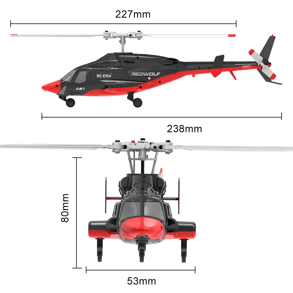 RC ERA A61 Airwolf Helicopter 4CH Optical Flow Positioning 1/52 6axis Gyro 10Min Fight Time 120M Bell222 Remote Control Airplane