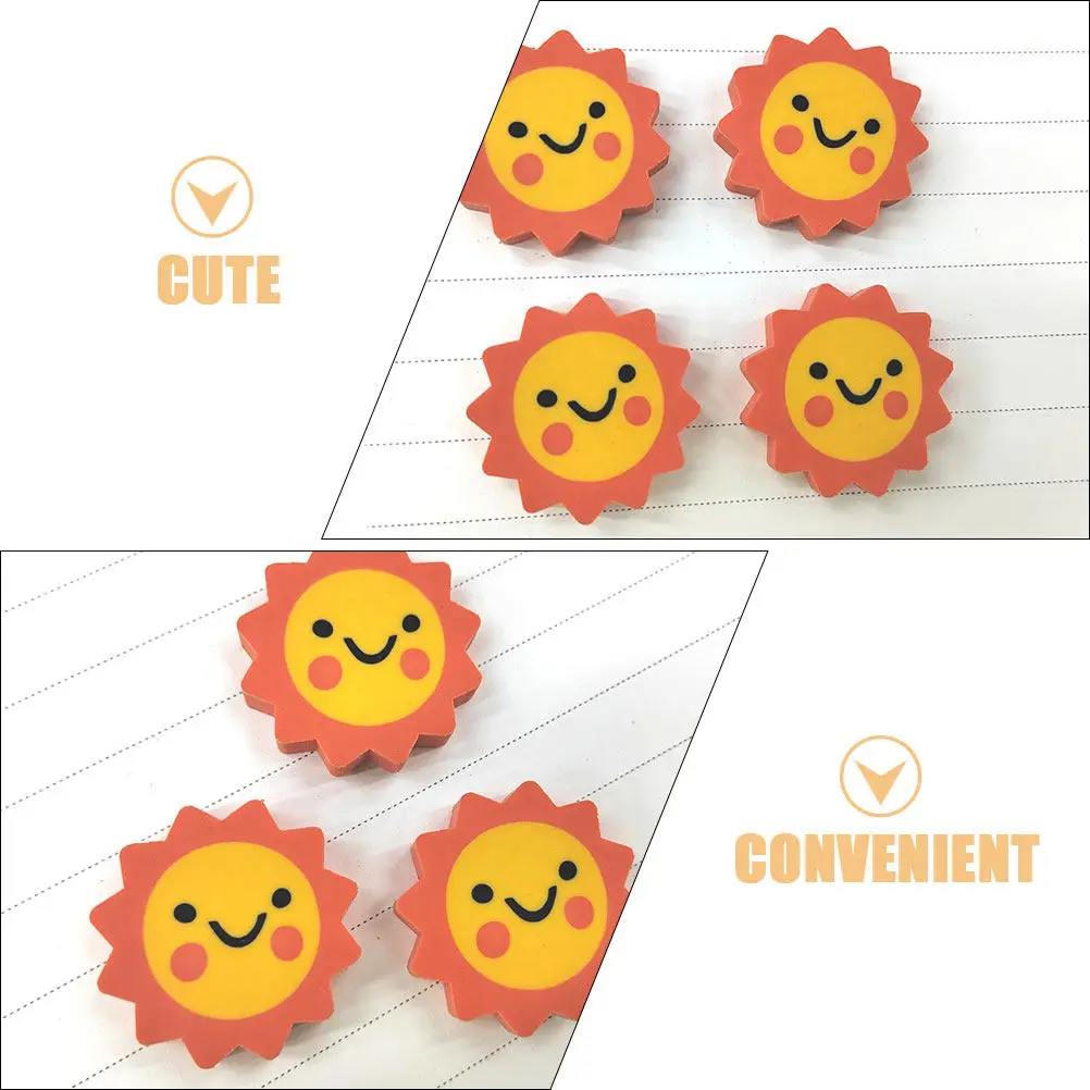 50Pcs Cute Sunflower Erasers Bulk Mini Erasers for School Supplies Classroom Fun Prizes Pencil Top Eraser